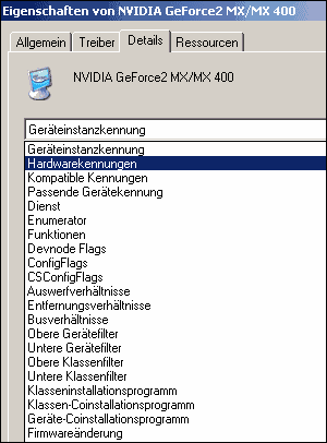 Detailinformationen im Gerätemanager aktivieren