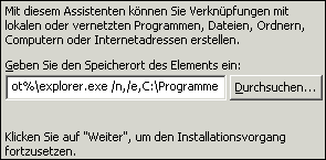 Windows Explorer in Ordner Ihrer Wahl starten