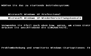 Windows XP Wiederherstellungskonsole